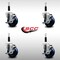 Service Caster 3.5'' SS Solid Poly Swivel 7/8'' Expanding Stem Caster Set with Brake, 4PK SCC-SSEX20S3514-SPUS-TLB-78-4 - alternate 3